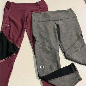 Under Armour Burgundy and Gray Leggings